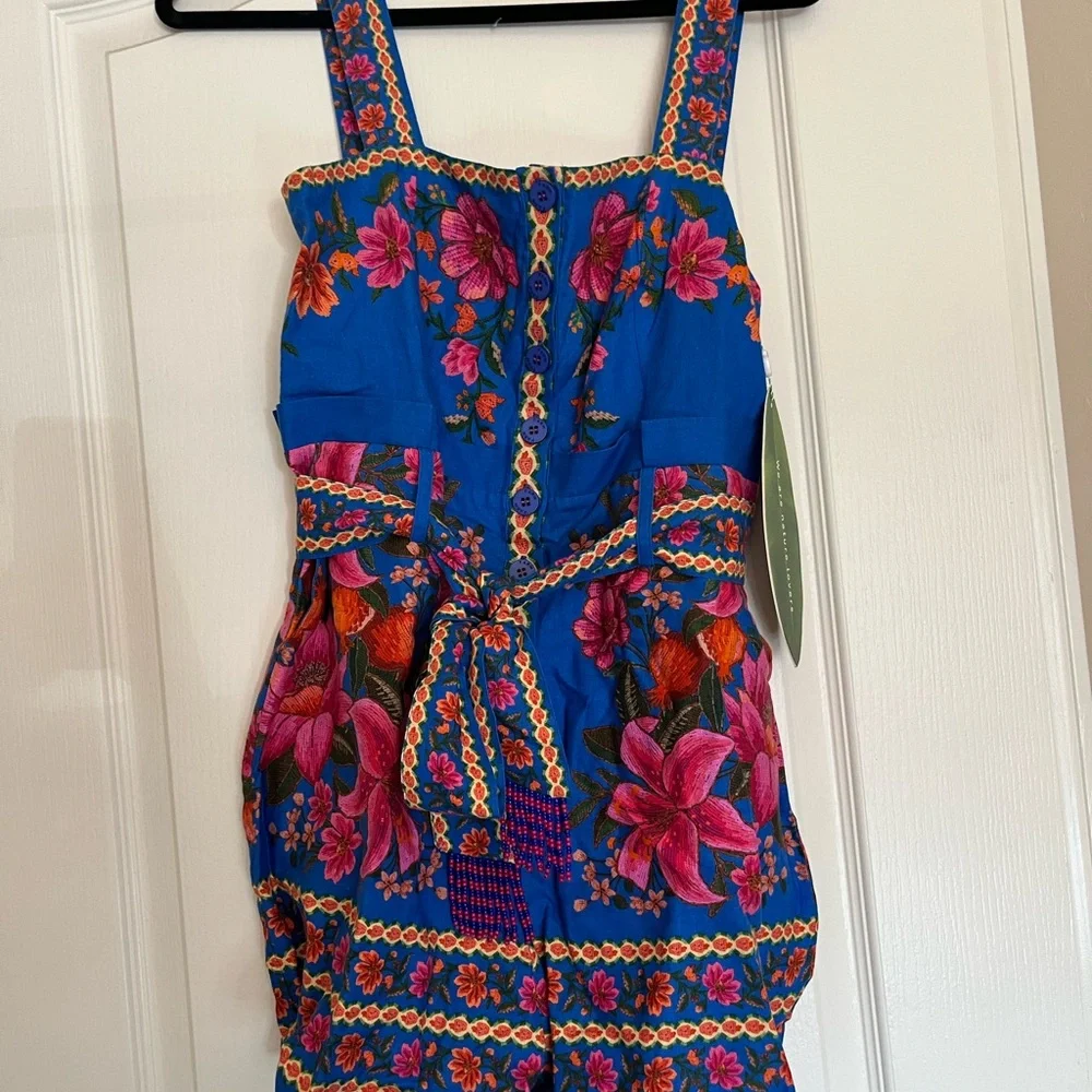 NWT Farm Rio Floral Blue Romper - Picture 5 of 8